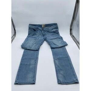 Dylan George Jeans Light Blue Distressed Patchwork Ring Spun Denim 32 Y2K